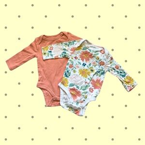 Cloud Island Pink Bodysuit Set Soft Stretchy One Pieces